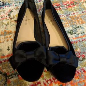 Kate Spade velvet ballet flats with bow siZe 7.5